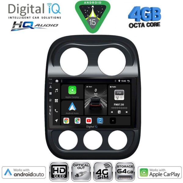 DIGITAL IQ BXK 19277_CPAA (10inc) MULTIMEDIA TABLET for JEEP COMPASS - PATRIOT mod. 2007-2016 - Image 1
