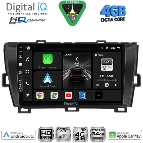 DIGITAL IQ BXK 19726BL_CPAA (9inc) MULTIMEDIA TABLET for TOYOTA PRIUS mod. 2009-2015 (BLACK) - Image 1