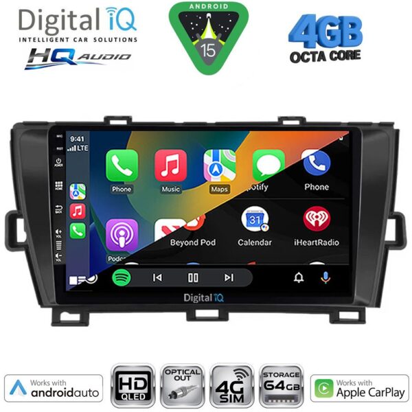 DIGITAL IQ BXK 19726BL_CPAA (9inc) MULTIMEDIA TABLET for TOYOTA PRIUS mod. 2009-2015 (BLACK) - Image 2