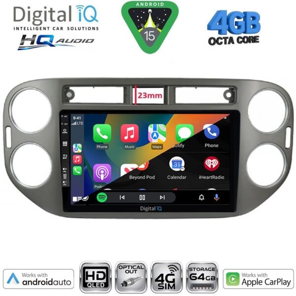 DIGITAL IQ BXK 19760GR_CPAA (9inc) MULTIMEDIA TABLET for VW TIGUAN mod. 2011-2016 (GREY) - Image 2