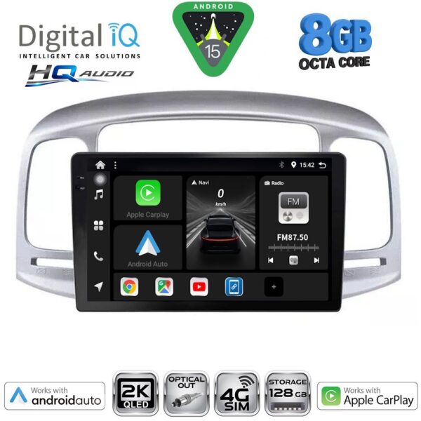 DIGITAL IQ BXK 20249SL_CPAA (9inc) MULTIMEDIA TABLET for HYUNDAI ACCENT mod. 2005-2012 (SILVER) - Image 1