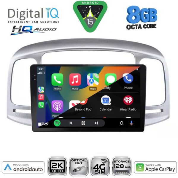 DIGITAL IQ BXK 20249SL_CPAA (9inc) MULTIMEDIA TABLET for HYUNDAI ACCENT mod. 2005-2012 (SILVER) - Image 2