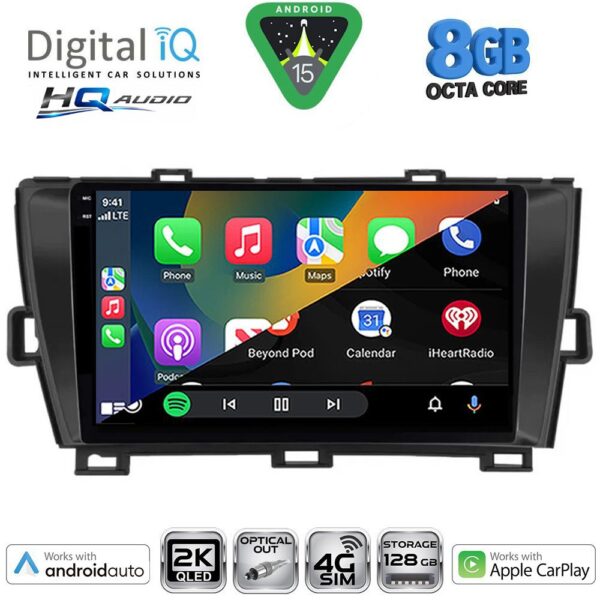 DIGITAL IQ BXK 20726BL_CPAA (9inc) MULTIMEDIA TABLET for TOYOTA PRIUS mod. 2009-2015 (BLACK) - Image 2