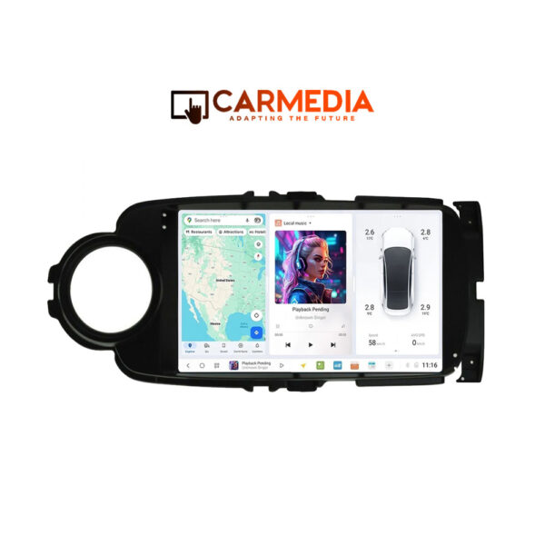 CARMEDIA CMDU8095-5 PRO PLUS TABLET 9.5'' OEM TOYOTA YARIS 2011-2020 BLACK - Image 1