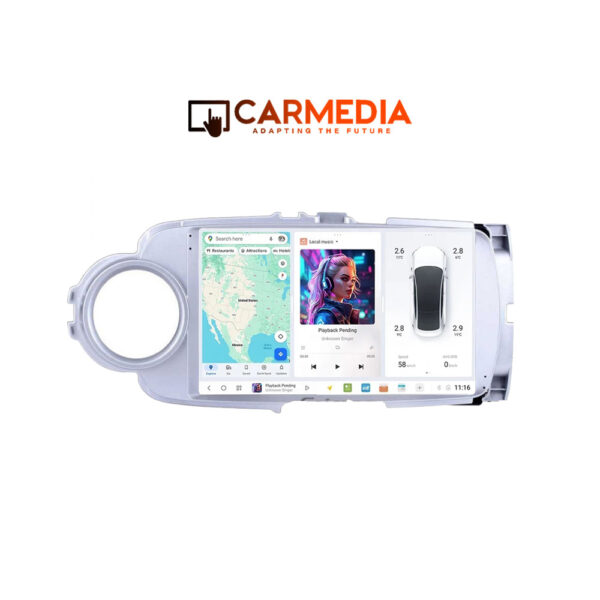 CARMEDIA CMDU8095-5 PRO PLUS TABLET 9.5'' OEM TOYOTA YARIS 2011-2020 SILVER - Image 1