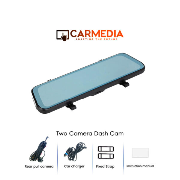 CARMEDIA CMMI 01 10'' Streaming Rearview Mirror Front & Rear Dual Recording - Image 1