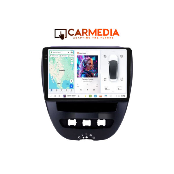 CARMEDIA CMDU41036-5 PRO PLUS TABLET 10.36" OEM CITROEN C1 | PEUGEOT 107 | TOYOTA AYGO 2005-2014 - Image 1