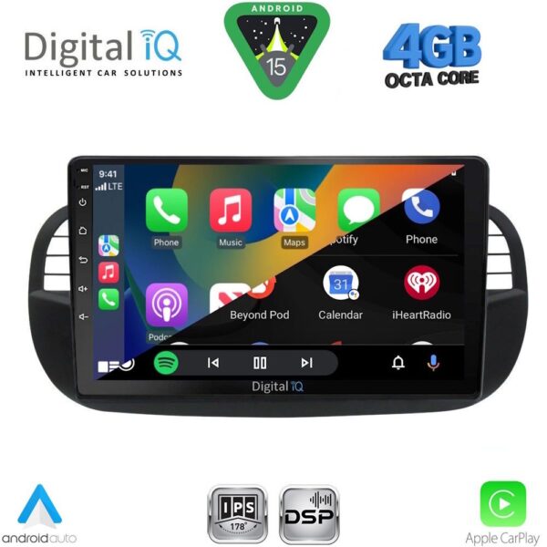 DIGITAL IQ RSG 6130BL_CPA (9inc) MULTIMEDIA TABLET for FIAT 500 mod. 2007-2015 (BLACK) - Image 2