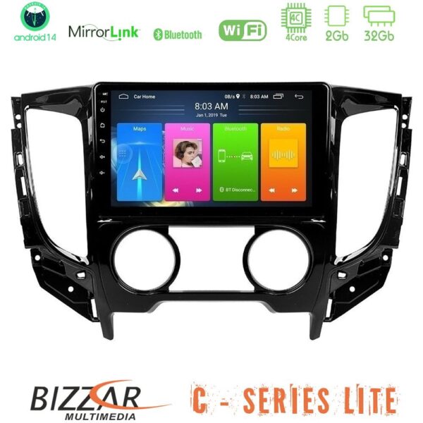 Bizzar C Series Lite 4Core Android14 2+32GB  Mitsubishi L200 2016->& Fiat Fullback (Manual A/C) Navigation Multimedia Tablet 9" - Image 1
