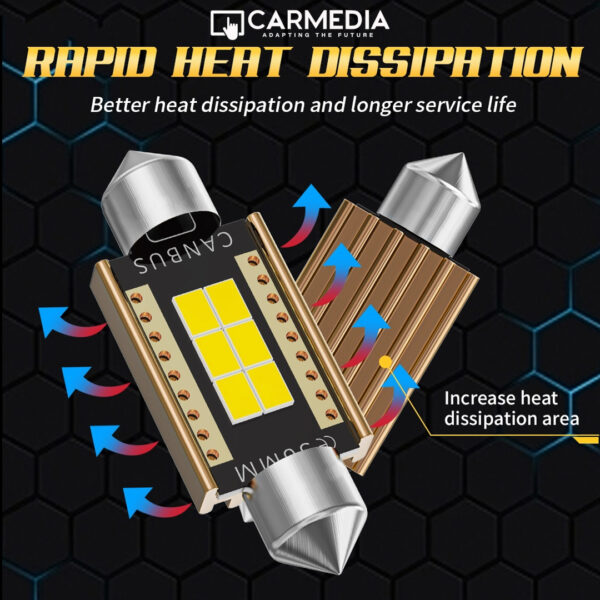 Λαμπάκια LED - CARMEDIA CMLED - FESTOON - 8SMD - 41MM - Image 6