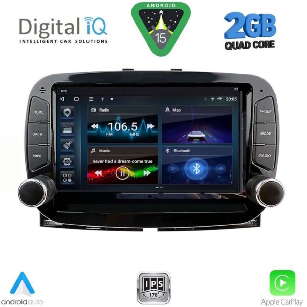 DIGITAL IQ BLD 298_CPA (7" DECK) MULTIMEDIA SYSTEM for FIAT 500 mod. 2016-2025 - Image 1