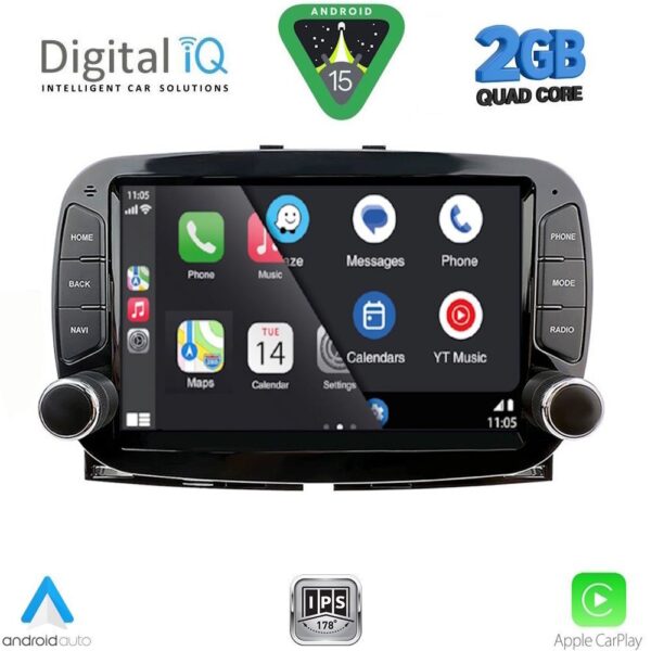 DIGITAL IQ BLD 298_CPA (7" DECK) MULTIMEDIA SYSTEM for FIAT 500 mod. 2016-2025 - Image 2