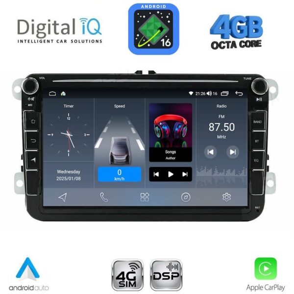 DIGITAL IQ BLG 479_CPA (8" DECK) MULTIMEDIA SYSTEM for VW - SKODA - SEAT mod. 2004-2016 - Image 1