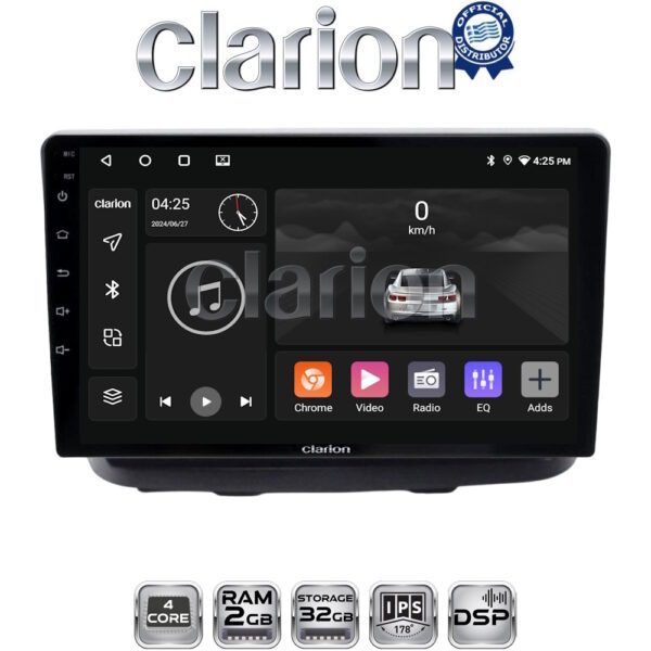 CLARION GL31210 Οθόνη OEM Multimedia Αυτοκινήτου για Fiat Doblo 2002 > 2007 (CarPlay/AndroidAuto/BT/GPS/WIFI/GPRS) - Image 1