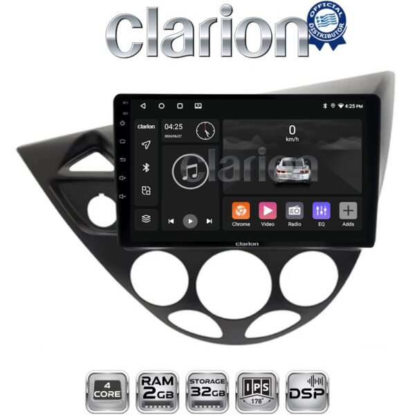 CLARION GL31236 Οθόνη OEM Multimedia Αυτοκινήτου για Ford Focus 1998 > 2004 (CarPlay/AndroidAuto/BT/GPS/WIFI/GPRS) - Image 1