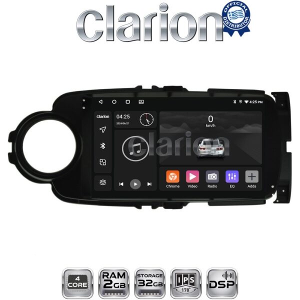 CLARION GL31254B Οθόνη OEM Multimedia Αυτοκινήτου για Toyota Yaris 2012 > 2015 Αν το αυτοκίνητο είναι υβριδικό, παρακαλώ ενημερώστε μας πριν την παραγγελία σας. (CarPlay/AndroidAuto/BT/GPS/WIFI/GPRS) - Image 1