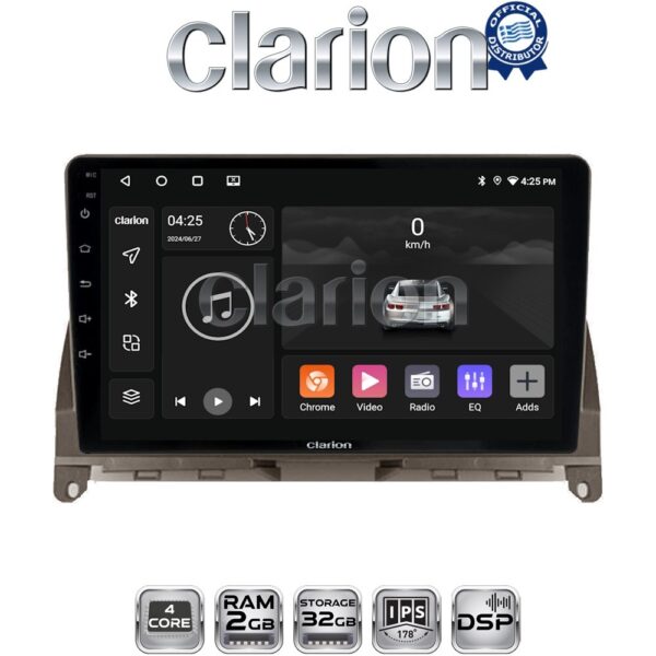CLARION GL31265BR Οθόνη OEM Multimedia Αυτοκινήτου για Mercedes C Class W204 2007 > 2011 (CarPlay/AndroidAuto/BT/GPS/WIFI/GPRS) - Image 1