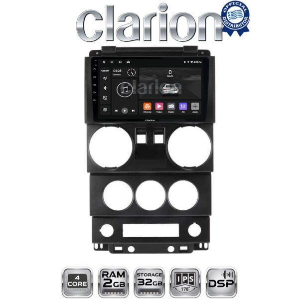 CLARION GL31748B Οθόνη OEM Multimedia Αυτοκινήτου για JEEP WRANGLER 2007 > 2011 (CarPlay/AndroidAuto/BT/GPS/WIFI/GPRS) - Image 1