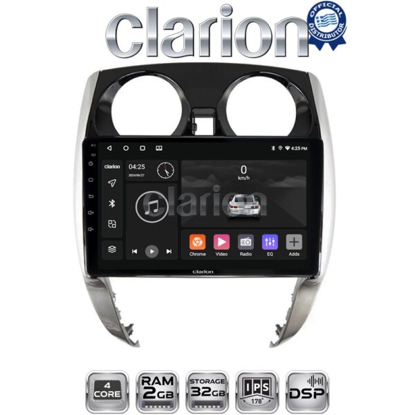 CLARION GL31790 Οθόνη OEM Multimedia Αυτοκινήτου για Nissan Note 2013 > 2020 (CarPlay/AndroidAuto/BT/GPS/WIFI/GPRS) - Image 1