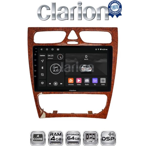 CLARION GL32171W Οθόνη OEM Multimedia Αυτοκινήτου για Mercedes C Class 1999 > 2004 (Προ Facelift) (CarPlay/AndroidAuto/BT/GPS/WIFI/GPRS) - Image 1