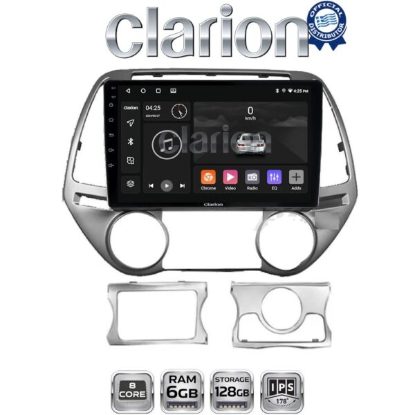 CLARION GL53839 Οθόνη OEM Multimedia Αυτοκινήτου για HYUNDAI i20 2008>2013 (CarPlay/AndroidAuto/BT/GPS/WIFI/GPRS) - Image 1