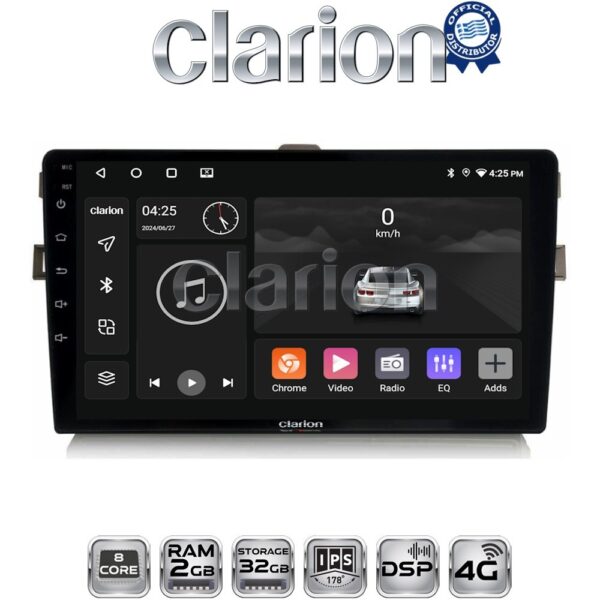 CLARION GL71028B Οθόνη OEM Multimedia Αυτοκινήτου για Toyota Auris 2007 > 2012 (CarPlay/AndroidAuto/BT/GPS/WIFI/GPRS) - Image 1