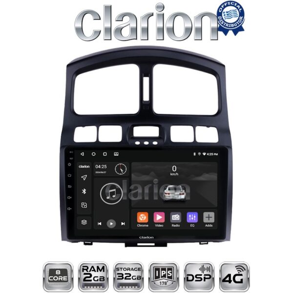 CLARION GL71317 Οθόνη OEM Multimedia Αυτοκινήτου για Hyundai SantaFe 2004 > 2006 (CarPlay/AndroidAuto/BT/GPS/WIFI/GPRS) - Image 1
