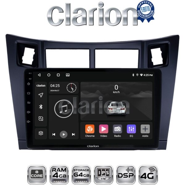 CLARION GL72084 Οθόνη OEM Multimedia Αυτοκινήτου για Τoyota Yaris 2006 > 2011 (CarPlay/AndroidAuto/BT/GPS/WIFI/GPRS) - Image 1