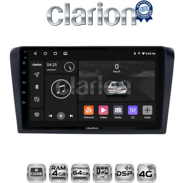 CLARION GL72161 Οθόνη OEM Multimedia Αυτοκινήτου για MAZDA 3 2003 > 2008 (CarPlay/AndroidAuto/BT/GPS/WIFI/GPRS) - Image 1