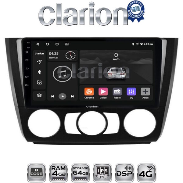 CLARION GL72170 Οθόνη OEM Multimedia Αυτοκινήτου για BMW σειρά 1 (E81 - E82 - E87 -E88) (CarPlay/AndroidAuto/BT/GPS/WIFI/GPRS) - Image 1