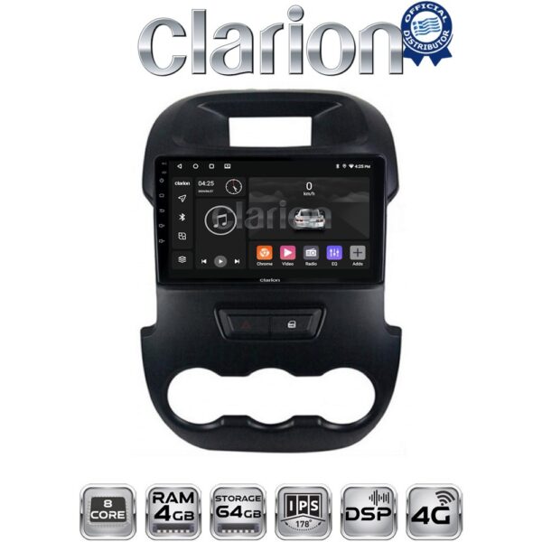 CLARION GL72245 Οθόνη OEM Multimedia Αυτοκινήτου για Ford Ranger 2011 > 2015 (CarPlay/AndroidAuto/BT/GPS/WIFI/GPRS) - Image 1