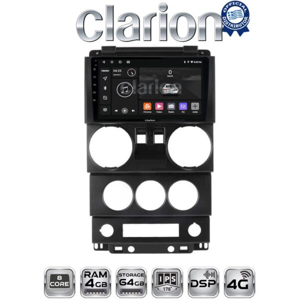 CLARION GL72748B Οθόνη OEM Multimedia Αυτοκινήτου για JEEP WRANGLER 2007 > 2011 (CarPlay/AndroidAuto/BT/GPS/WIFI/GPRS) - Image 1