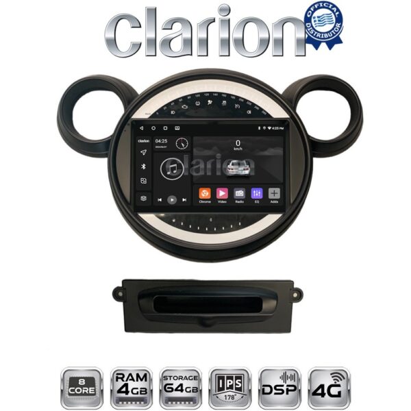CLARION GL72835 Οθόνη OEM Multimedia Αυτοκινήτου για MINI Clubman '07>'14 & Countryman '10>'16 & Paceman '12>'16 & Cooper '07>'14 (CarPlay/AndroidAuto/BT/GPS/WIFI/GPRS) - Image 1