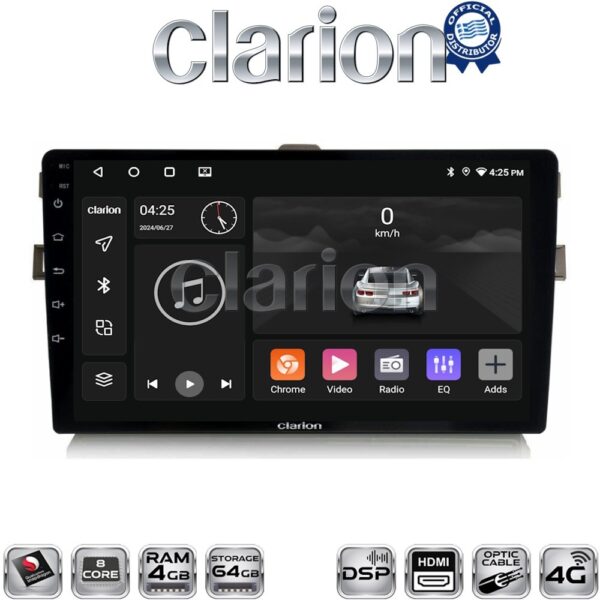 CLARION GL74028 Οθόνη OEM Multimedia Αυτοκινήτου για Toyota Auris 2007 > 2012  (CarPlay/AndroidAuto/BT/GPS/WIFI/GPRS) - Image 1