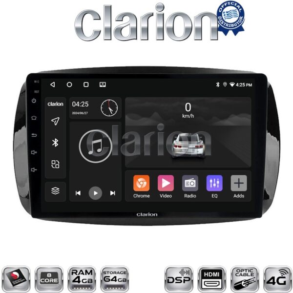 CLARION GL74029 Οθόνη OEM Multimedia Αυτοκινήτου για SMART ForTwo  2015> (CarPlay/AndroidAuto/BT/GPS/WIFI/GPRS) - Image 1