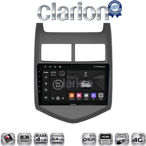 CLARION GL74107 Οθόνη OEM Multimedia Αυτοκινήτου για CHEVROLET AVEO 2012> (CarPlay/AndroidAuto/BT/GPS/WIFI/GPRS) - Image 1