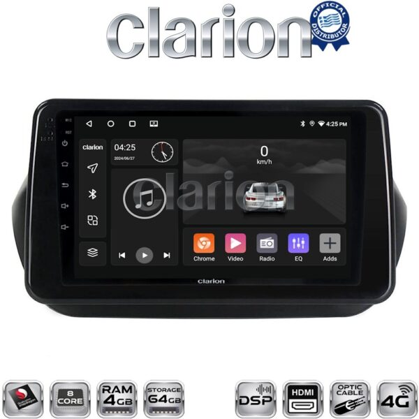 CLARION GL74195 Οθόνη OEM Multimedia Αυτοκινήτου για Fiorino, Citroen, Nemo, Bipper (CarPlay/AndroidAuto/BT/GPS/WIFI/GPRS) - Image 1
