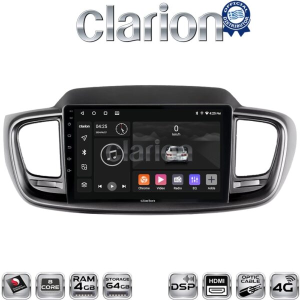CLARION GL74224 Οθόνη OEM Multimedia Αυτοκινήτου για Kia Sorento 2013 > 2020 (CarPlay/AndroidAuto/BT/GPS/WIFI/GPRS) - Image 1