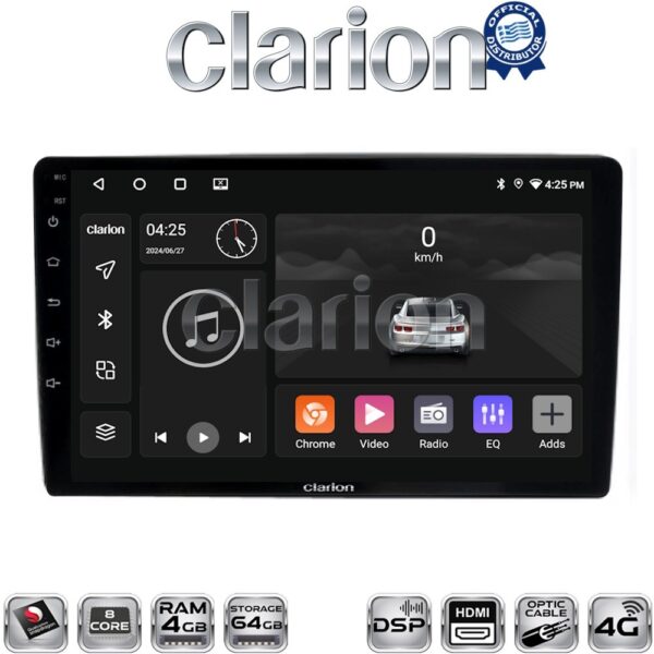 CLARION GL74238 Οθόνη OEM Multimedia Αυτοκινήτου για Ford Focus 07 > 11 - Mondeo 07 > 14 – Galaxy 07 > 14 – S-Max 08 > 14 (CarPlay/AndroidAuto/BT/GPS/WIFI/GPRS) - Image 1