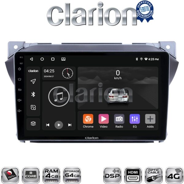 CLARION GL74449 Οθόνη OEM Multimedia Αυτοκινήτου για Suzuki Alto 2009>2016 (CarPlay/AndroidAuto/BT/GPS/WIFI/GPRS) - Image 1