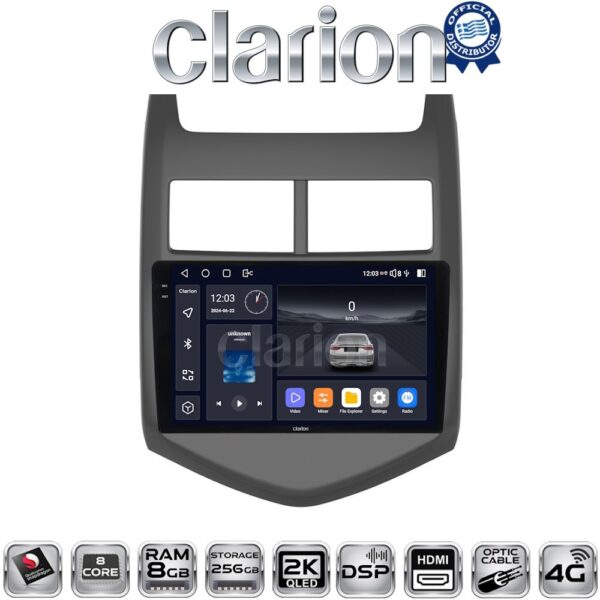 CLARION GL75107 Οθόνη OEM Multimedia Αυτοκινήτου για CHEVROLET AVEO 2012> (CarPlay/AndroidAuto/BT/GPS/WIFI/GPRS) - Image 1