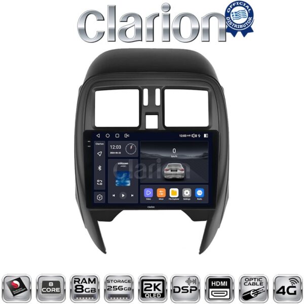 CLARION GL75460 Οθόνη OEM Multimedia Αυτοκινήτου για Nissan Micra K13 2010 > 2016 (CarPlay/AndroidAuto/BT/GPS/WIFI/GPRS) - Image 1