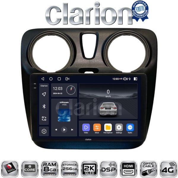 CLARION GL75657 Οθόνη OEM Multimedia Αυτοκινήτου για Dacia Dokker 2012 > (CarPlay/AndroidAuto/BT/GPS/WIFI/GPRS) - Image 1