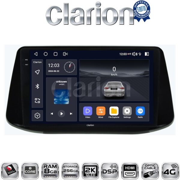 CLARION GL75960 Οθόνη OEM Multimedia Αυτοκινήτου για Hyundai i30 2018> (CarPlay/AndroidAuto/BT/GPS/WIFI/GPRS) - Image 1