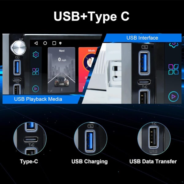 LM Digital - LM E8555 GPS Οθόνη OEM Multimedia Αυτοκινήτου για Universal 1Din (CarPlay/AndroidAuto/BT/GPS/WIFI/GPRS) - Image 4