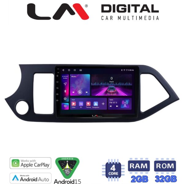 LM Digital - LM ZA4120 GPS Οθόνη OEM Multimedia Αυτοκινήτου για KIA PICCANTO 2011>2017 (CarPlay/AndroidAuto/BT/GPS/WIFI/GPRS) - Image 1