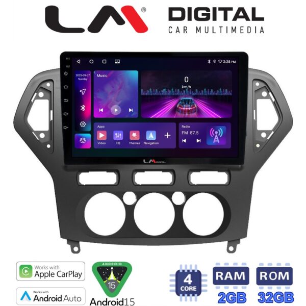 LM Digital - LM ZA4367A GPS Οθόνη OEM Multimedia Αυτοκινήτου για FORD MONDEO 2007 > 2010 (CarPlay/AndroidAuto/BT/GPS/WIFI/GPRS) - Image 1