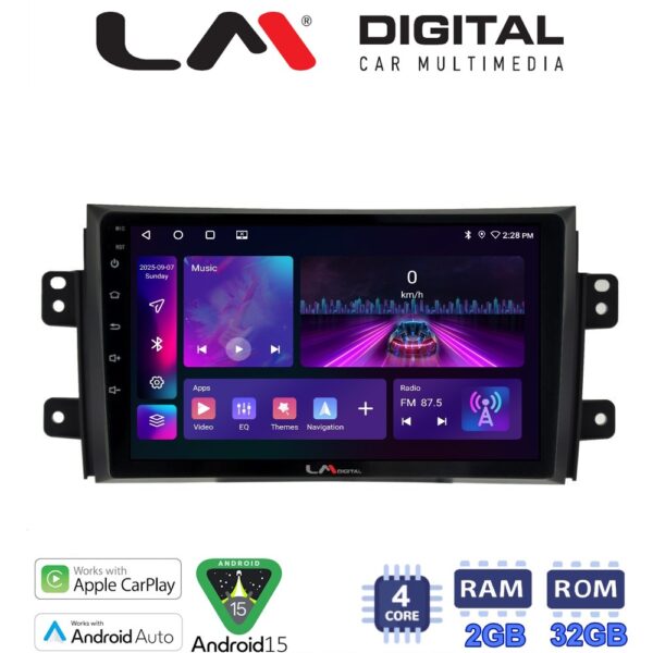 LM Digital - LM ZA4446 GPS Οθόνη OEM Multimedia Αυτοκινήτου για FIAT SEDICI & SUZUKI SX4 2005-2013 (CarPlay/AndroidAuto/BT/GPS/WIFI/GPRS) - Image 1