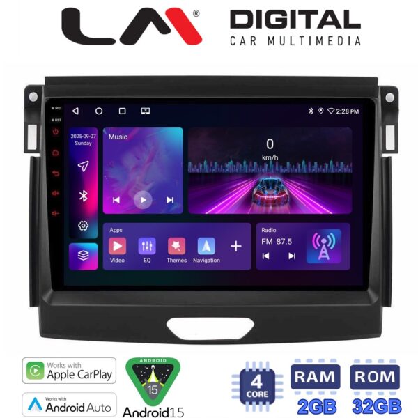 LM Digital - LM ZA4574 GPS Οθόνη OEM Multimedia Αυτοκινήτου για Ford Ranger 2015 > 2020 (CarPlay/AndroidAuto/BT/GPS/WIFI/GPRS) - Image 1