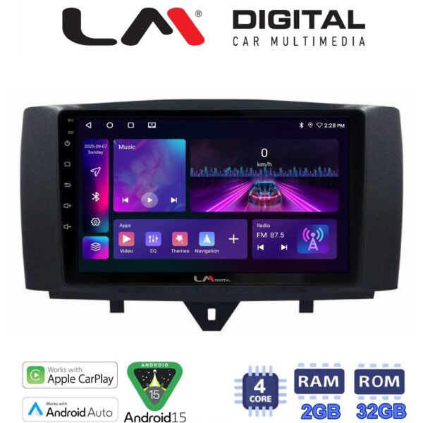 LM Digital - LM ZA4587 GPS Οθόνη OEM Multimedia Αυτοκινήτου για SMART ForTwo 2011> 2015 (CarPlay/AndroidAuto/BT/GPS/WIFI/GPRS) - Image 1